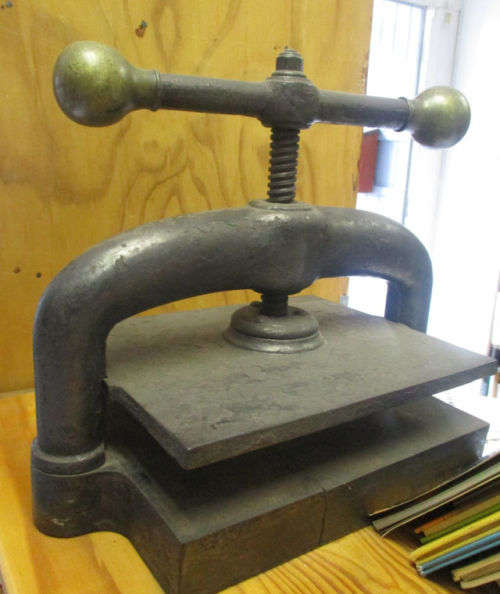 BOOK PRESS - CAST IRON AND BRASS