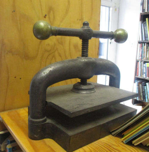 BOOK PRESS - CAST IRON AND BRASS