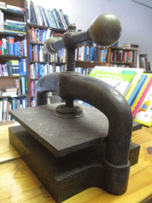 BOOK PRESS - CAST IRON AND BRASS