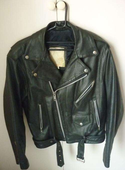 GENUINE LEATHER BIKER JACKET - MEDIUM