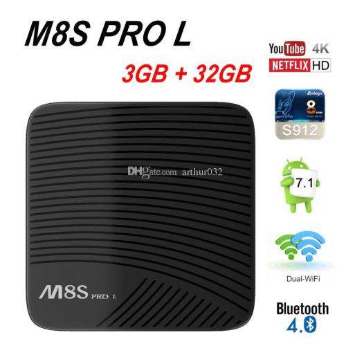 MeCOOL M8S Pro L (3GB/32 GB) Android 7.1 TV Box with Voice Control Remote l** DSTV Now preloaded