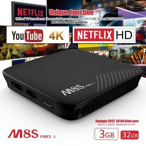 MeCOOL M8S Pro L (3GB/32 GB) Android 7.1 TV Box with Voice Control Remote l** DSTV Now preloaded