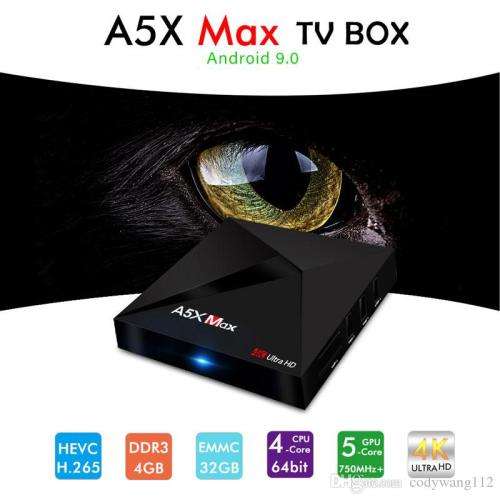 A5X Max Android 9.0 TV Box (4GB RAM/ 32GB ROM) **+ FREE Wireless Mini Keyboard !! **DSTV Now,Netflix