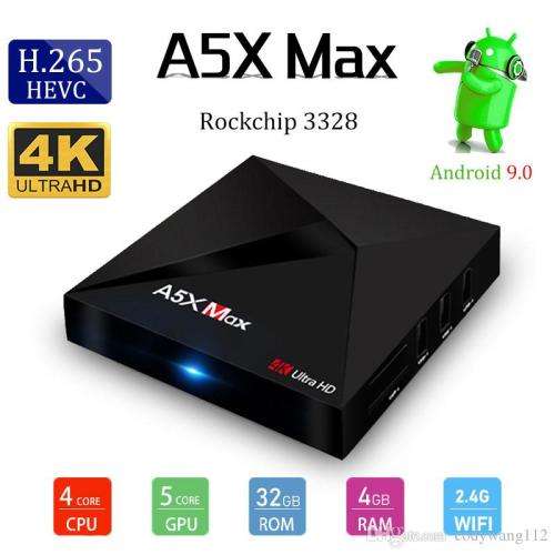 A5X Max Android 9.0 TV Box (4GB RAM/ 32GB ROM) **+ FREE Wireless Mini Keyboard !! **DSTV Now,Netflix
