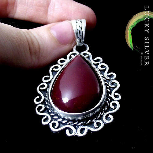 Solid 925 Sterling Silver Gemstone Pendant