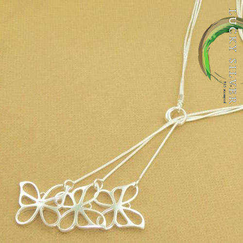 Silver 3-Strand Butterfly Lariat Necklace - In Stock & Ready to Ship