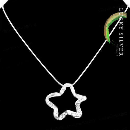 925 Sterling Silver EP NECKLACE & Pendant - RETRO-FLOWER (Ready to Ship)