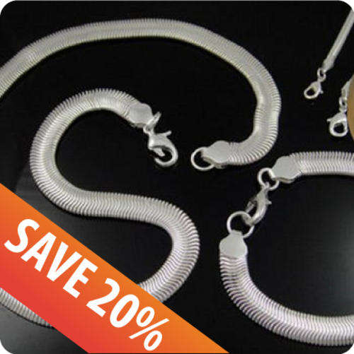 BEST BUYS - "Victoria" Silver 6mm Herringbone Jewellery (LOCAL 3-5 DAYS DELIVERY)