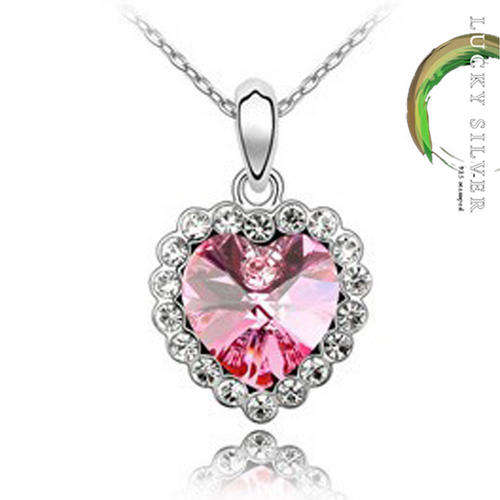 Austrian Pink Crystal Necklace
