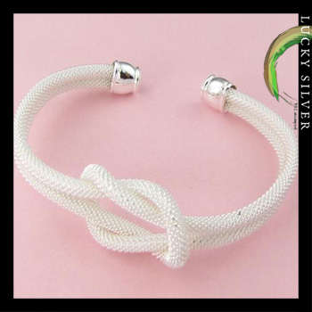 Silver Weave Knot Bangle