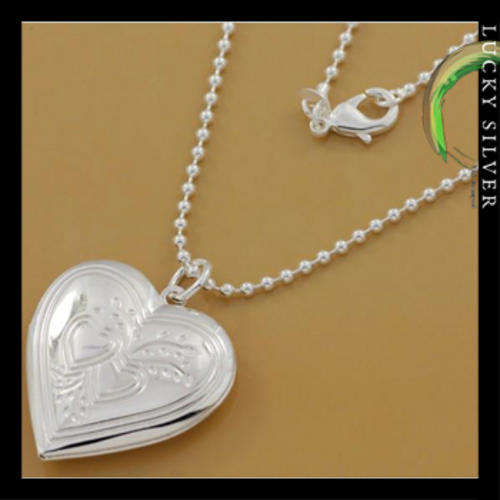 Silver Necklace With Silver Heart Locket