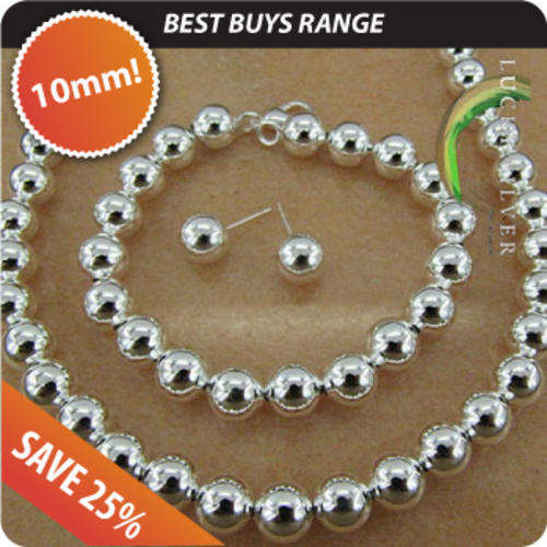 CHRISTMAS BEST BUYS - "Isabelle" Silver Hollow Balls Jewellery (LOCAL 3-5 DAYS DELIVERY)