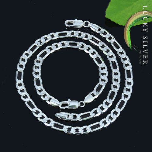 Big Silver Plated Mens Neck & Wrist Chain Matching Set 10mm Wide (Local 3 - 5 Delivery)