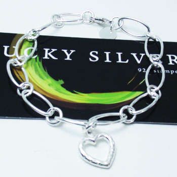 Silver Unchain My Heart Charm Bracelet
