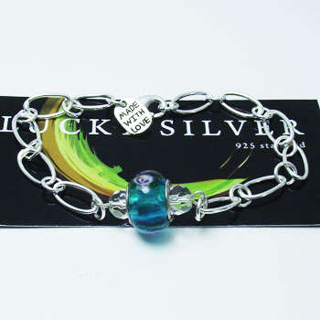 Silver Bracelet & Murano Bead