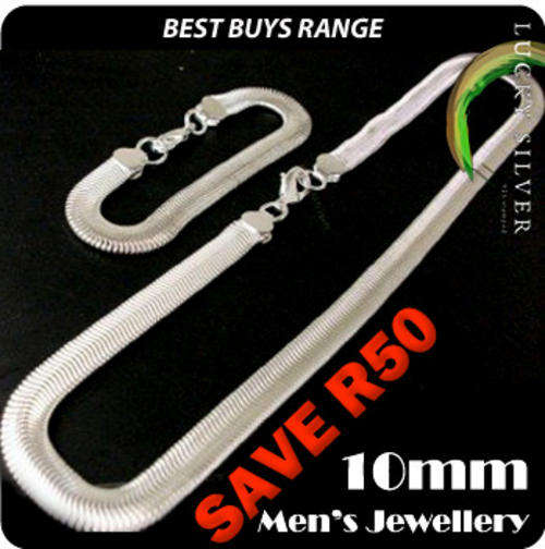 Silver Herringbone Jewellery set
