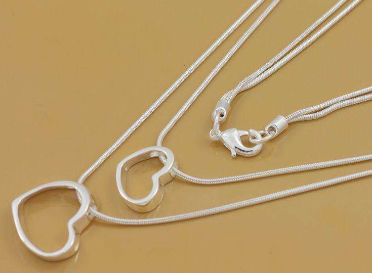 Silver 2-Row Heart Necklace - Ready to Ship