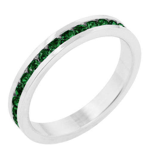 Stylish Stackables Emerald Silver Ring*USA IMPORT*