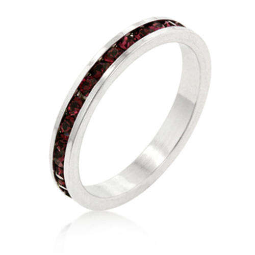 Stylish Stackables with Ruby CZ Ring *USA IMPORT*
