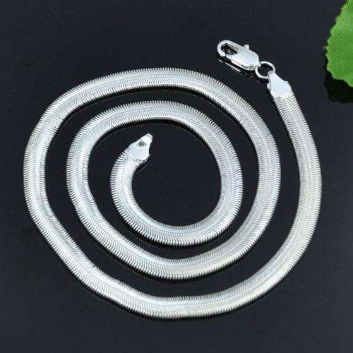Stunning Silver 6mm Herringbone Necklace - In stock and ready to deliver