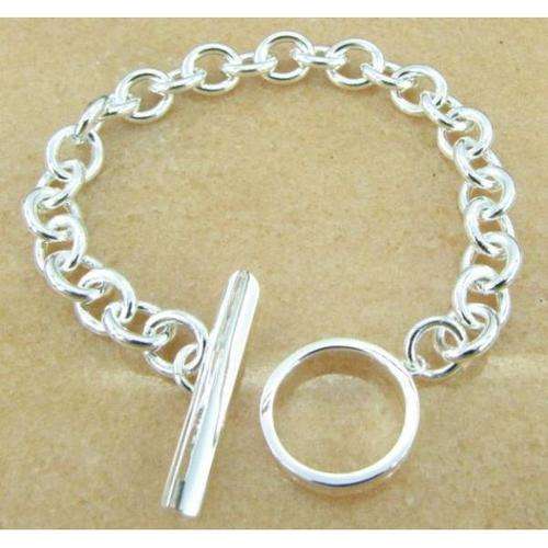 Stunning toggle clasp 925 clad silver chain bracelet (In Stock & Ready to Ship)