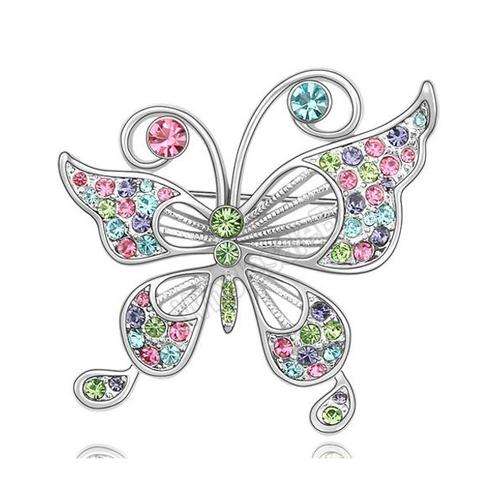 Silver Brooch with Swarovski Crystals - Stunning Details - A must have!!(In Stock & Ready to Ship)