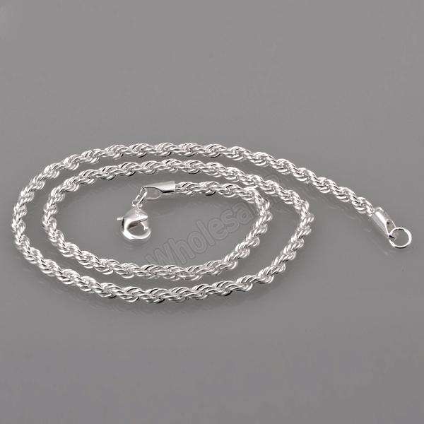 Silver Rope Necklace - 3mm - LOCAL STOCK