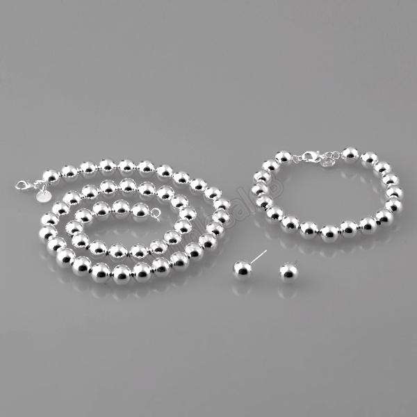 BEST BUYS - Silver Designer Hollow Balls Jewellery Set HIGH QUALITY "925 STAMPED" COURIER DELIVERY