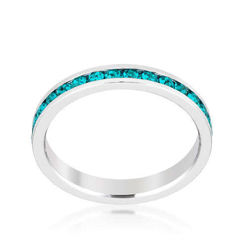 Stylish Stackables with Turquoise CZ Ring #7 *USA IMPORT* Local stock