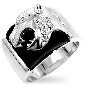 Onyx Panther Mens Ring  *USA IMPORT*