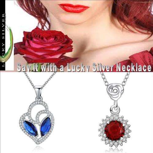 VALENTINE SALE Sterling Silver-filled necklace with pendant LOCAL STOCK