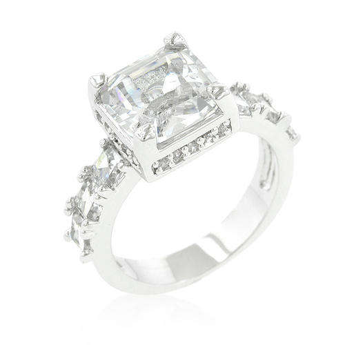 WEDDING RING Asscher Cut Engagement Ring #7  *USA IMPORT* Local stock