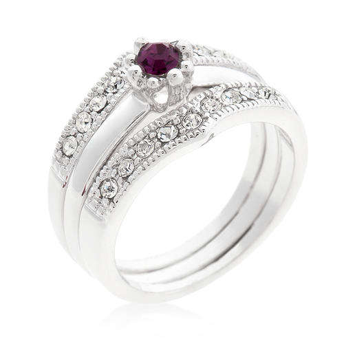Purple and Clear Engagement Ring *USA IMPORT* Forever Yours Range