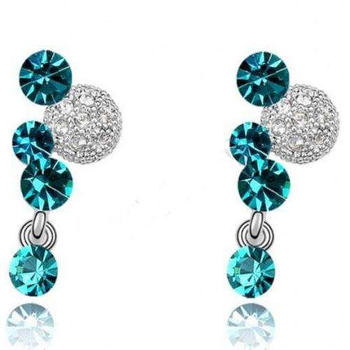 Austrian Crystal Teal Green Earrings LOCAL STOCK Fantastic Prices