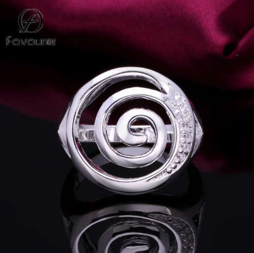 Silver Designer Ring with CZ Stone  #8 LOCAL STOCK Quick delivery