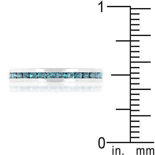 Stylish Stackables with CZ stones Aquamarine  #7 *USA IMPORT* LOCAL STOCK