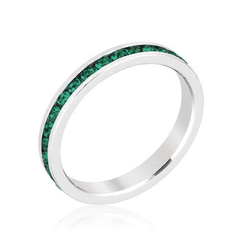 Stylish Stackables with Emerald CZ Ring #8 *USA IMPORT* Local Stock