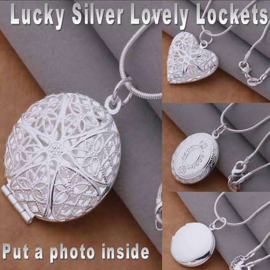 Sterling Silver-filled Locket Necklaces | put a photo inside | 6 to choose from