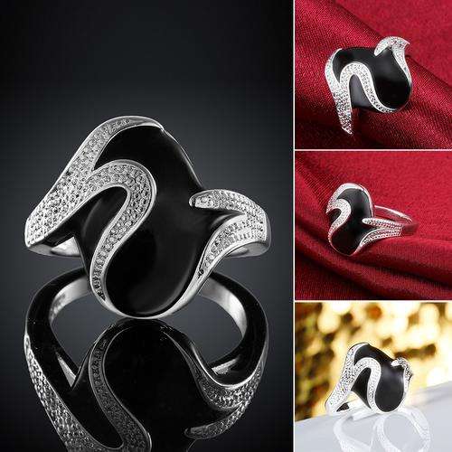 Sterling Silver -Filled Designer Engagement  Ring #7 LOCAL STOCK