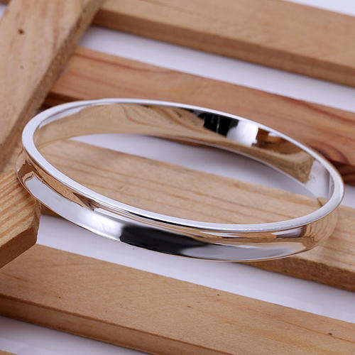 Sterling Silver -Filled Oval Bangle  LOCAL  STOCK