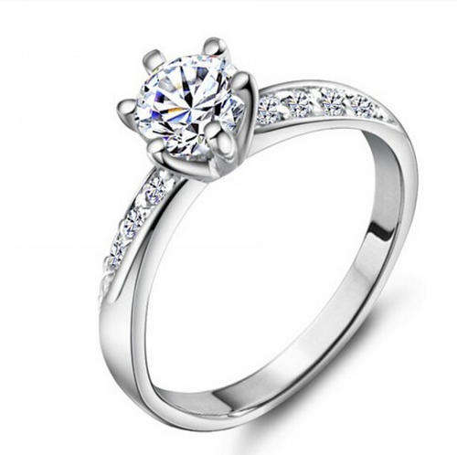 Sterling Silver Filled Engagement with CZ Ring #7  LOCAL STOCK