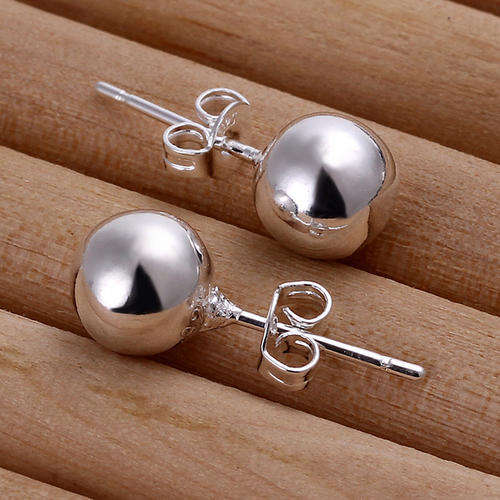 Sterling Silver-filled Hollow Balls Earrings 8 mm LOCAL STOCK