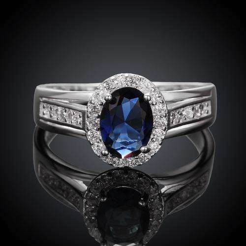 Silver Designer Ring #8 Saphire Blue Local Stock