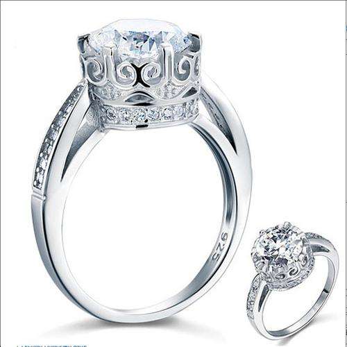 Vintage Style 2.5 Ct Created Diamond Solid 925 Sterling Silver Wedding Engagement Ring
