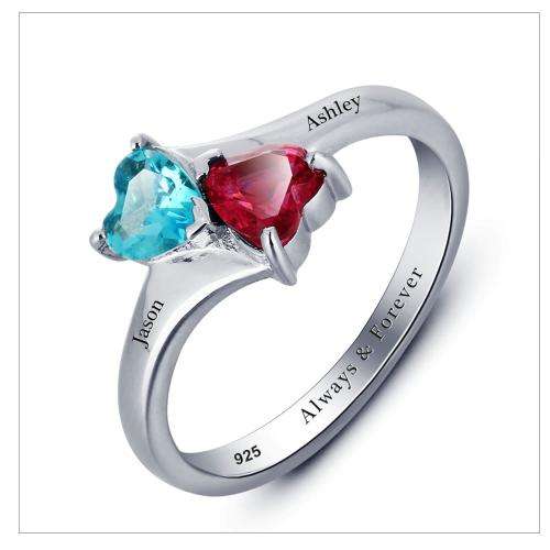 Solid .925 Sterling Silver PERSONALIZED  Love Promise Ring - Engrave your own letters