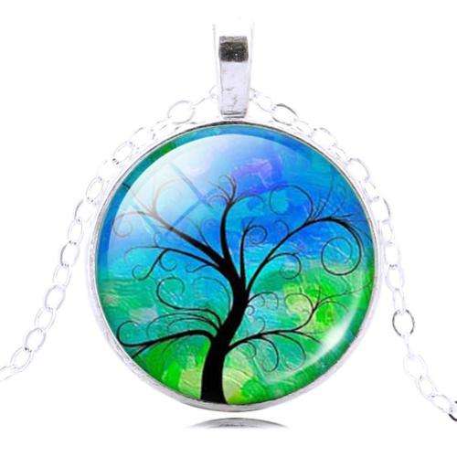 Fantastic price!! Silver - filled Tree of life glass pendant  necklace at LOW LOW price