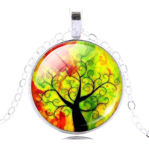 Fantastic price!! Silver - filled Tree of life glass pendant  necklace at LOW LOW price