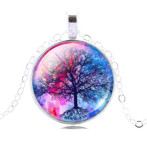 Fantastic price!! Silver - filled Tree of life glass pendant  necklace at LOW LOW price
