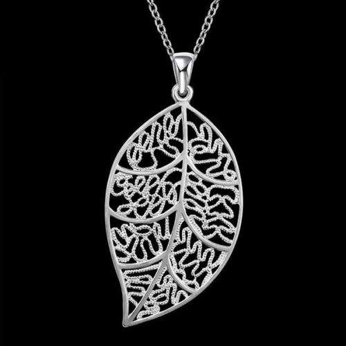 Sterling Silver-filled Designer Filigree Leaf Necklace LOCAL STOCK