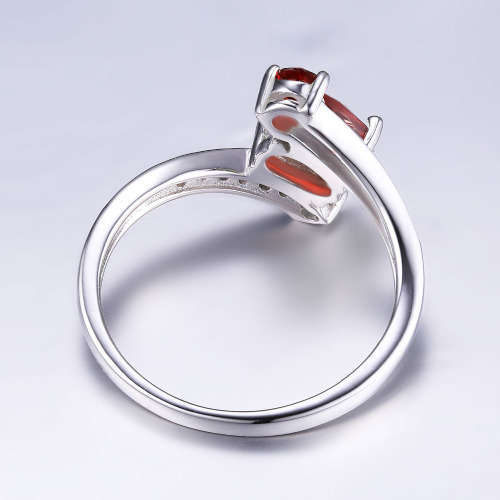 Genuine Garnet Gemstone Ring Solid .925 Sterling Silver